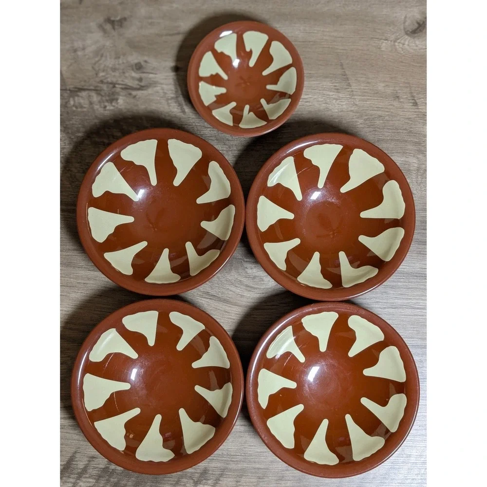 Mezze & Appetizer‎ Melamine Bowls Set of 5 Abstract Brown Cream Saudi Arabia